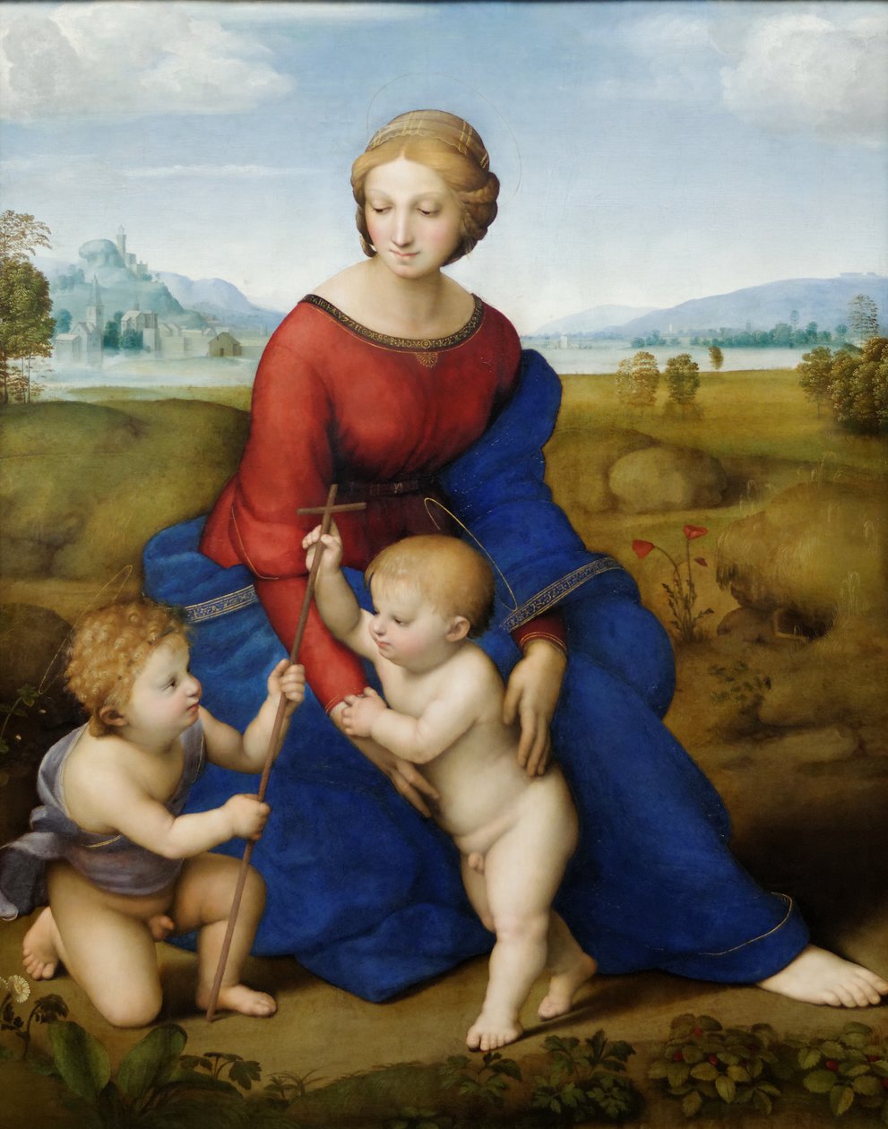 Srstine Madonna Raphael プレイマット OMA The Madonna of the Meadow by Raffaello Sanzio Raphael